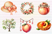 Watercolor Cute Peaches Garden Fruit, an Illustration by CreationArt (Thumbnail 4 of 5)