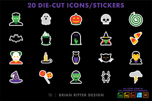 Halloween Icon & Sticker Collection