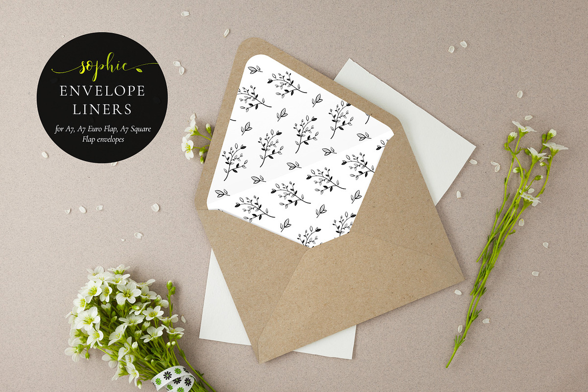 Printable Envelope Liner, Sophie, an Invitation Template by Alice Bluefox (Photo 1 of 6)
