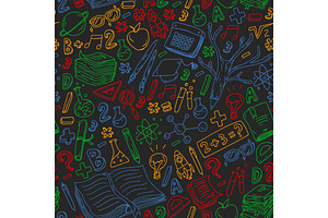 Seamless pattern. School, college