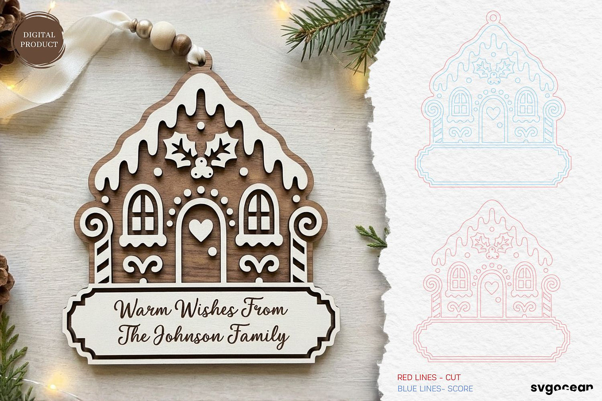 Gingerbread Houses Ornament Bundle, a Decorative Illustration by svgocean (Photo 3 of 13)