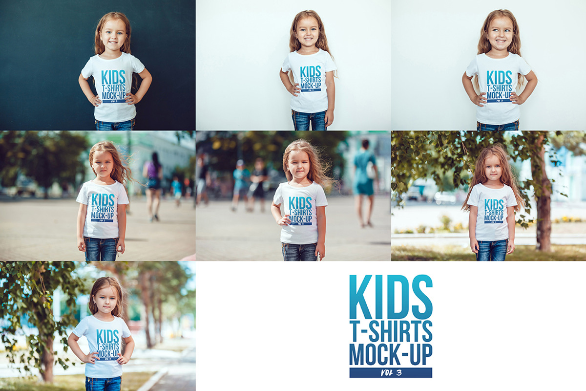 Kids T-Shirt Mock-Up's Mega Bundle, a Shirt Mockup by Freeman Studio (Photo 8 of 12)