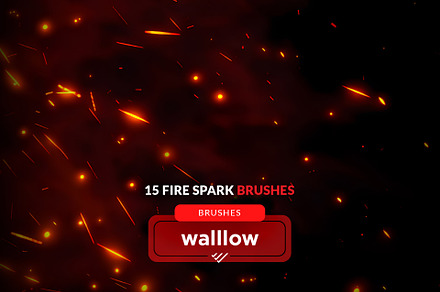 Fire sparks photoshop dbrush set, a Brush Add-On by Walllow Creatives