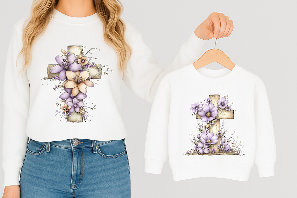 Floral Antique Cross Clipart, an Illustration by designcity5 (Photo 5 of 5)