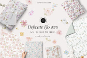 Floral Seamless Patterns & Cliparts, a Pattern Graphic by Grace Noboa Illustrations (Thumbnail 1 of 17)