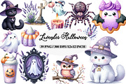 Watercolor Lavender Halloween Clipar, an Animal Illustration by Daily.Designs (Thumbnail 1 of 5)