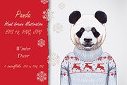 Panda / Winter time, an Animal Illustration by Victoria_Novak (Thumbnail 1 of 3)