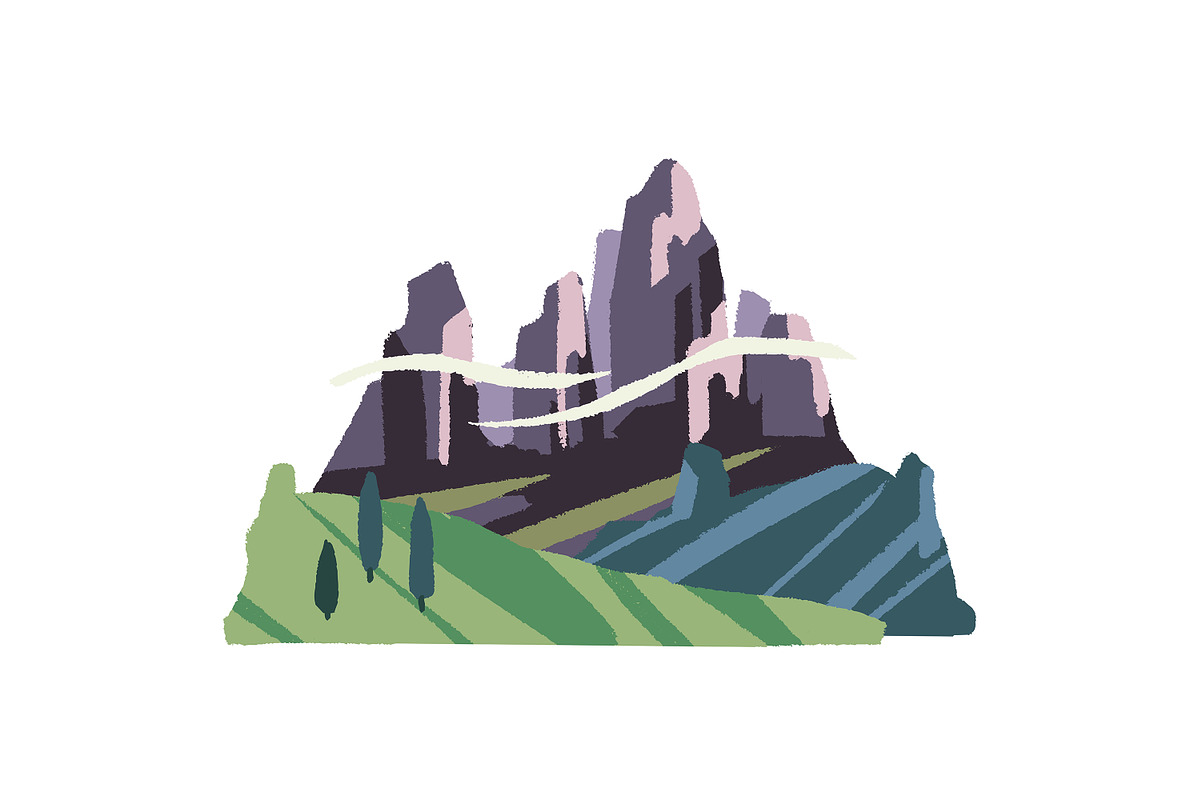 Rocky mountain landscapes set, an Object Illustration by PaperTrident (Photo 7 of 13)