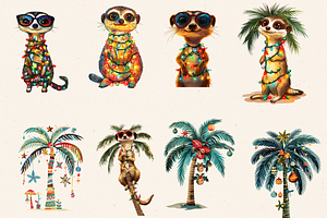 TROPICAL PALM CHRISTMAS CLIPART