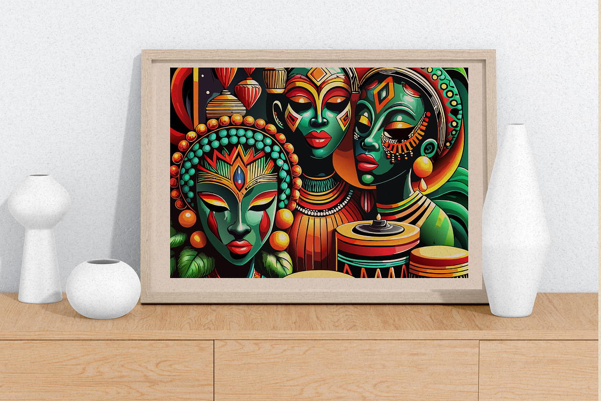 Colorful Abstract Women Wall Art, a Wallpaper Graphic by Helospace (Photo 6 of 10)
