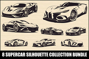 Fast Sport Car Outline Set, an Illustration by jahid234