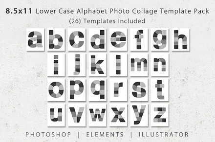 8.5x11 Alphabet Letter Templates, a Poster Template by Loveurstyle Designs