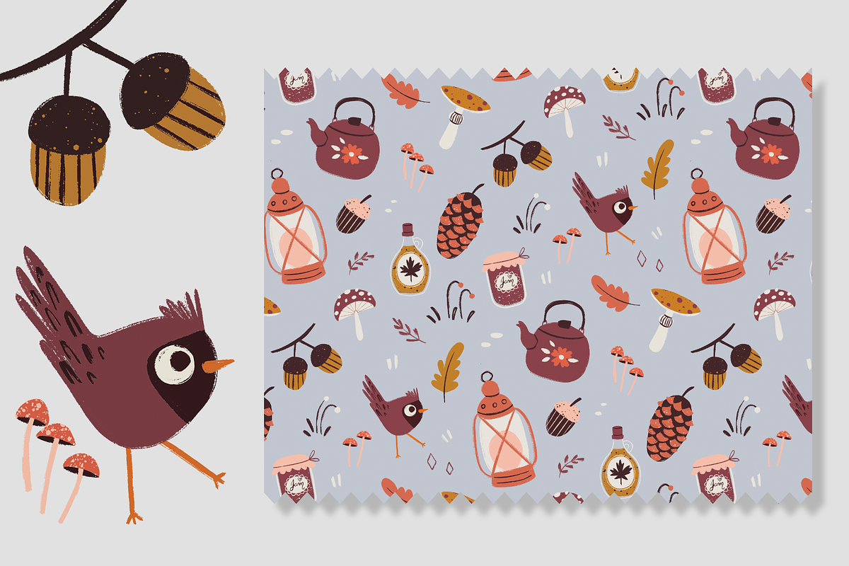 Cozy Autumn Seamless Pattern Design, a Pattern Graphic by Lady Bruniere Design (Photo 4 of 13)