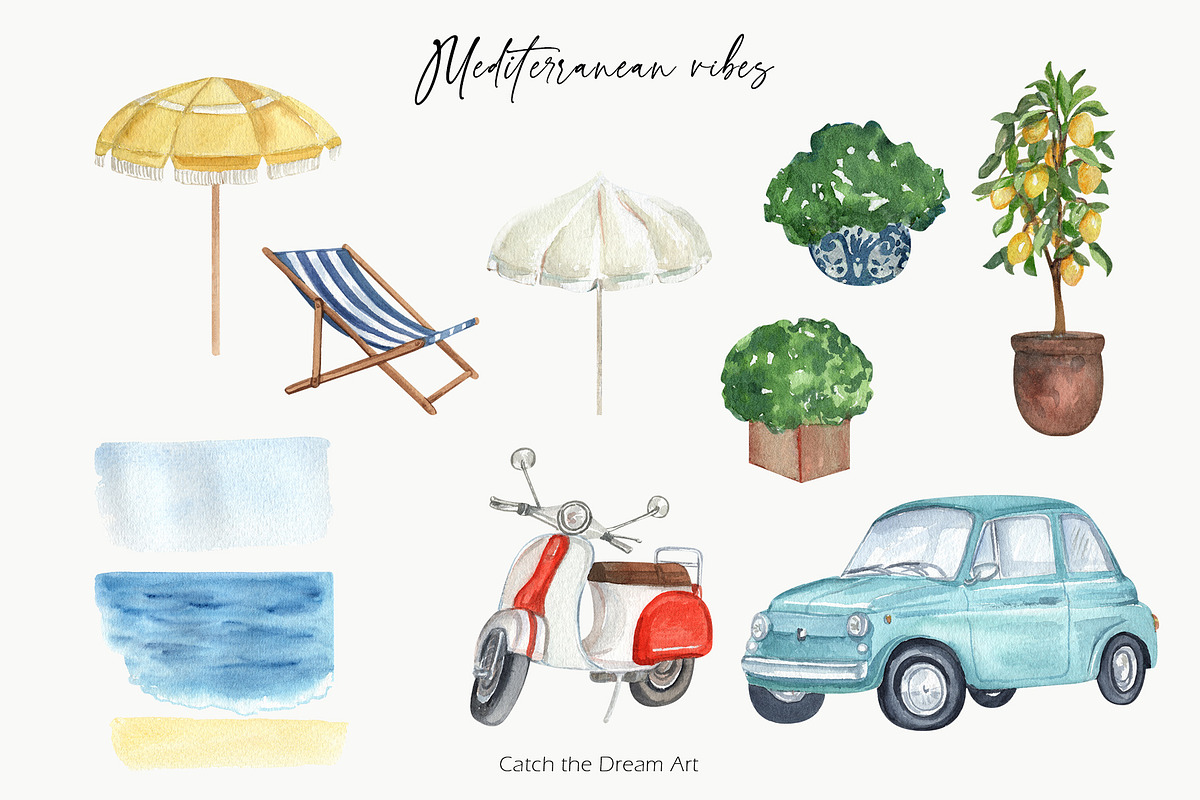 Mediterranean Summer Dolce Vita, a Decorative Illustration by Catch the Dream Art (Photo 22 of 25)
