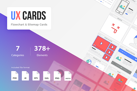 378 UX Cards - Flowchart & Sitemap