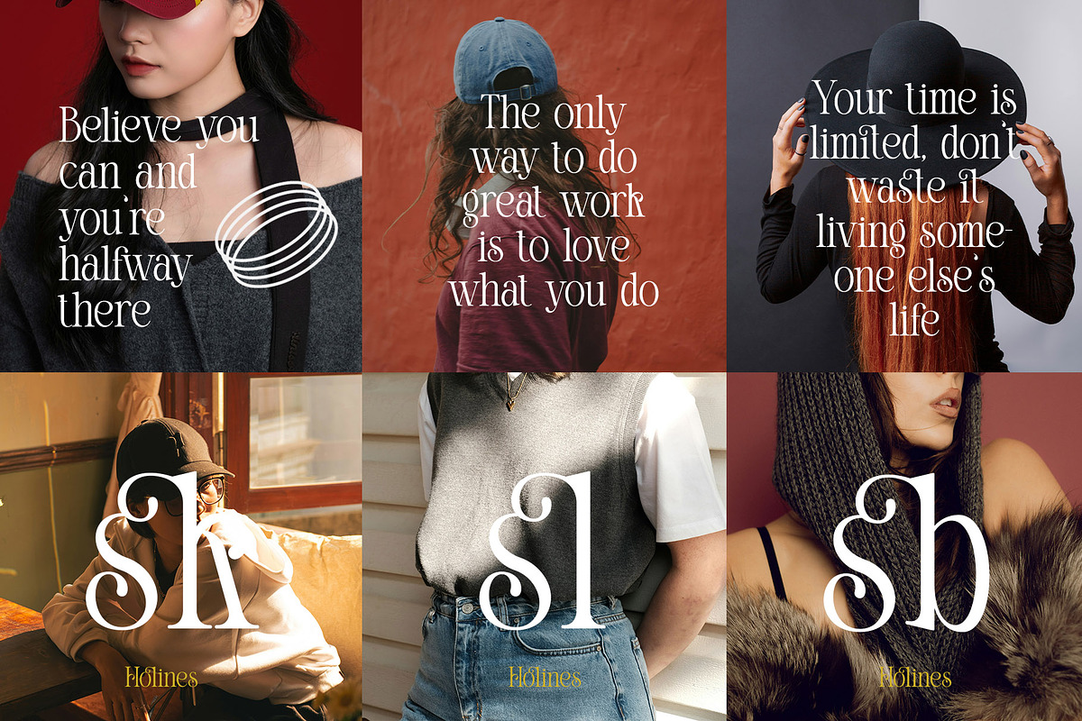 Holines Display Serif Typeface, a Serif Font by Alfinart (Photo 4 of 10)