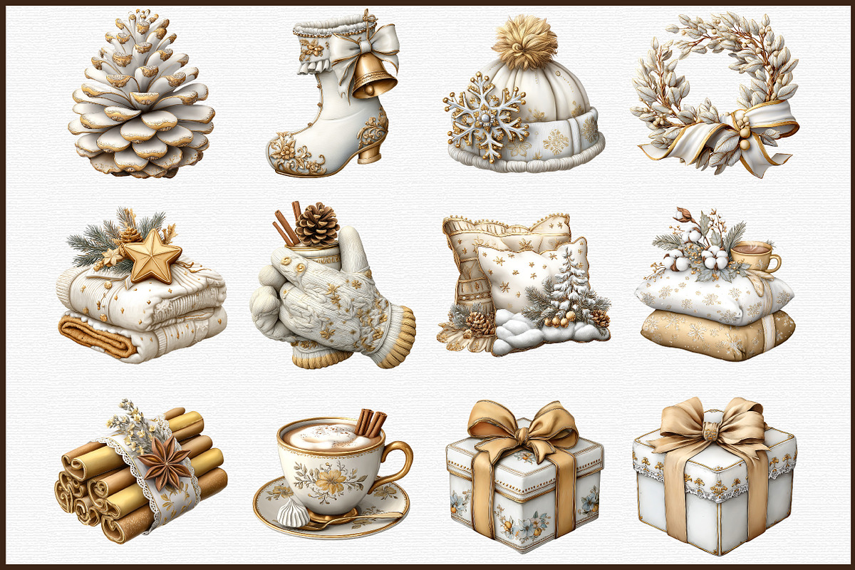 Watercolor Cozy White Christmas Clip, an Illustration by Sublimation Artist (Photo 3 of 6)
