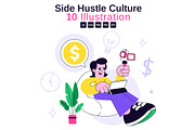 10 Side Hustle Culture Illustration, a Finance Illustration by denayunebgt (Thumbnail 1 of 4)