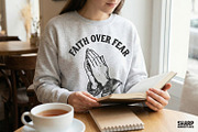 Faith Over Fear PNG, Praying Hands, an Illustration by SharpMarketplace (Thumbnail 4 of 4)