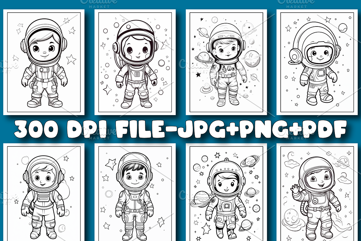 Space Coloring Pages with Cover, a Stationery Template by Design Station (Photo 4 of 5)