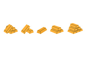 Set of gold bars. Finance, an Object Illustration by GraphiShop