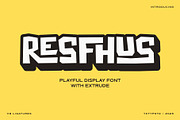 Resfhus, a Sans Serif Font by Yktypstd (Thumbnail 1 of 10)