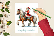 Western Santa sitting  horse Clipart, an Illustration by CreationArt (Thumbnail 2 of 6)