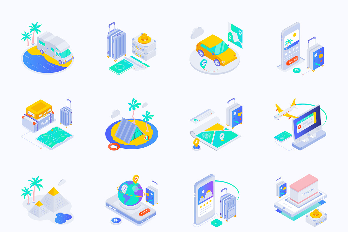 Travel Isometric Icons Pack, a Duotone Icon by Vectors Market (Photo 8 of 8)