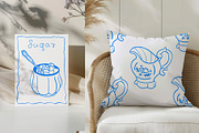 Vintage Tea Set line art, a Decorative Illustration by Carpet Tapete Pretzel (Thumbnail 7 of 9)
