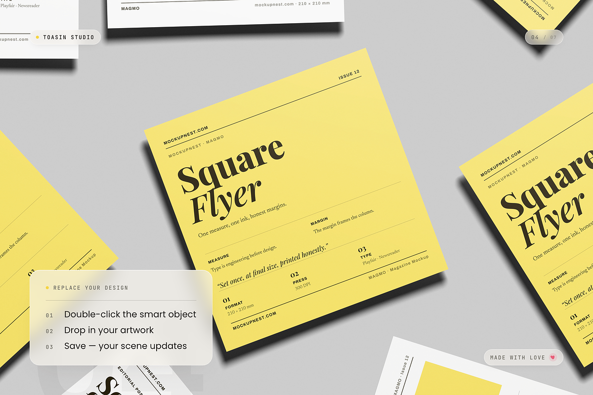 Square Flyer Mockup, an Advertising Mockup by Toasin Studio (Photo 4 of 7)