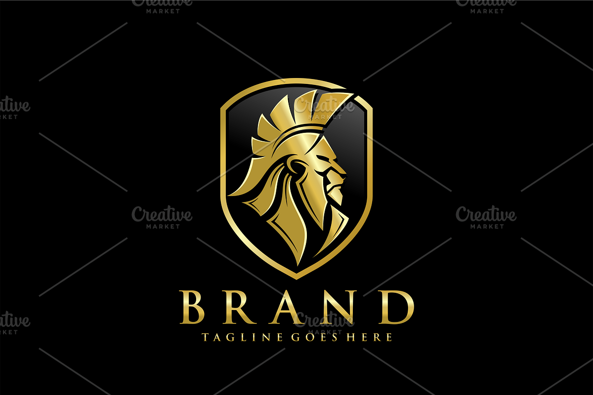 Golden Spartan Lion Crest Logo, a Branding & Logo Template by VectorCrow (Photo 1 of 6)