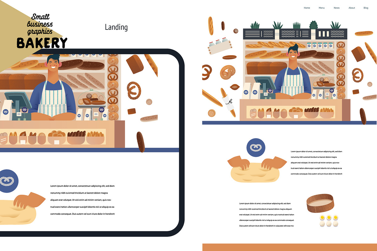 Bakery, Small business (vector), a Templates & Theme by Grivina's shop (Photo 9 of 19)