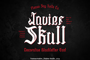 JavierSkull - Decorative Blackletter, a Blackletter Font by Dhabee (Thumbnail 1 of 15)