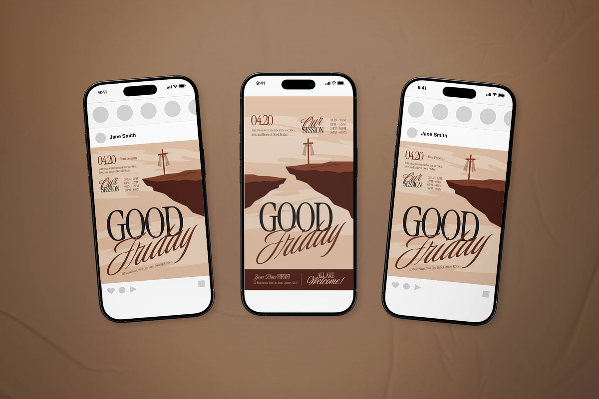 Cream Elegant Good Friday Flyer Set, a Flyer Template by The Good Store (Photo 2 of 2)