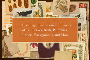 100 Vintage Autumn Ephemera