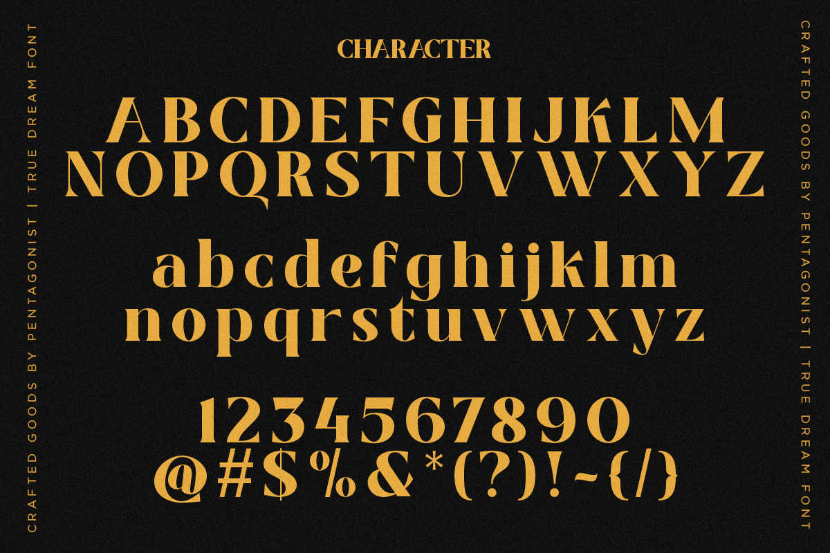 True Dream | Stylistic Display, a Serif Font by Pentagonistudio (Photo 7 of 11)