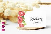 Red Rose Floral Name Card, a Stationery Template by Beyond Muse (Thumbnail 1 of 3)
