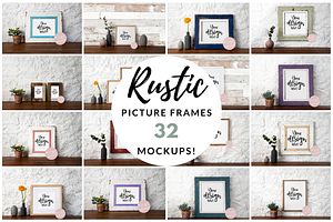 Rustic Picture Frame Mockup Bundle