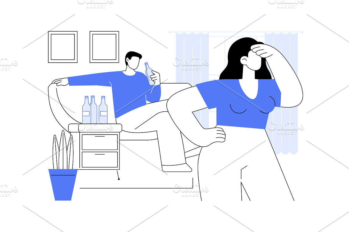 Alcoholism isolated cartoon vector, a Person Illustration by Visual Generation