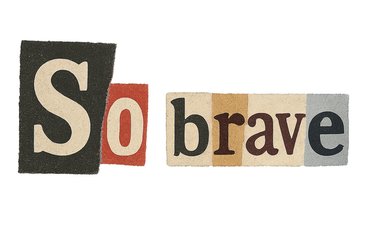 Torn paper collage with words so bra, an Illustration by Dvoevnore photos