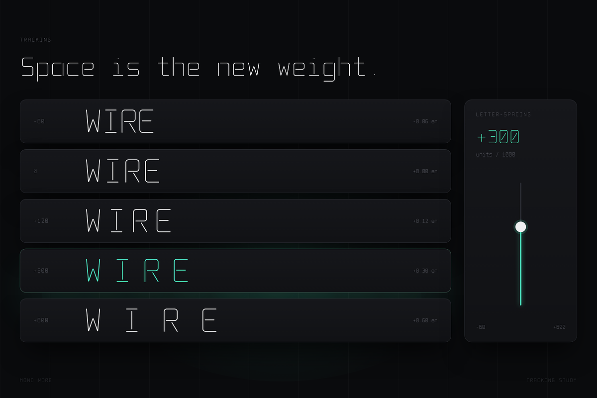 Mono Wire - Minimal Monospace Type, a Sans Serif Font by HipFonts (Photo 17 of 26)