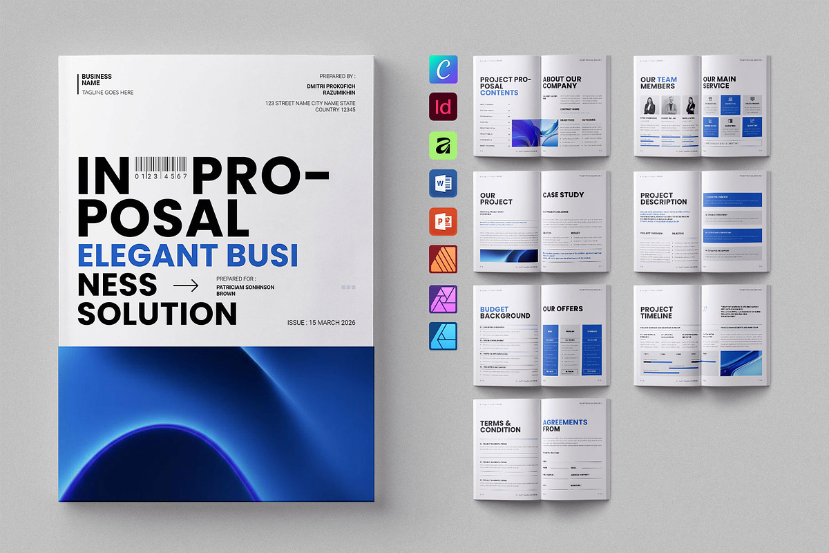 Project Proposal Template | Canva, a Brochure Template by ElvinPrint (Photo 1 of 9)