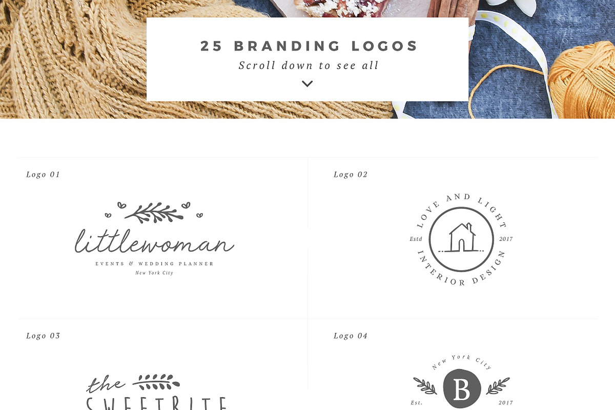 100 Delicate Feminine Logos, a Branding & Logo Template by Davide Bassu (Photo 6 of 14)