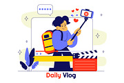 10 Daily Vlog Illustration, a Person Illustration by denayunebgt (Thumbnail 4 of 4)