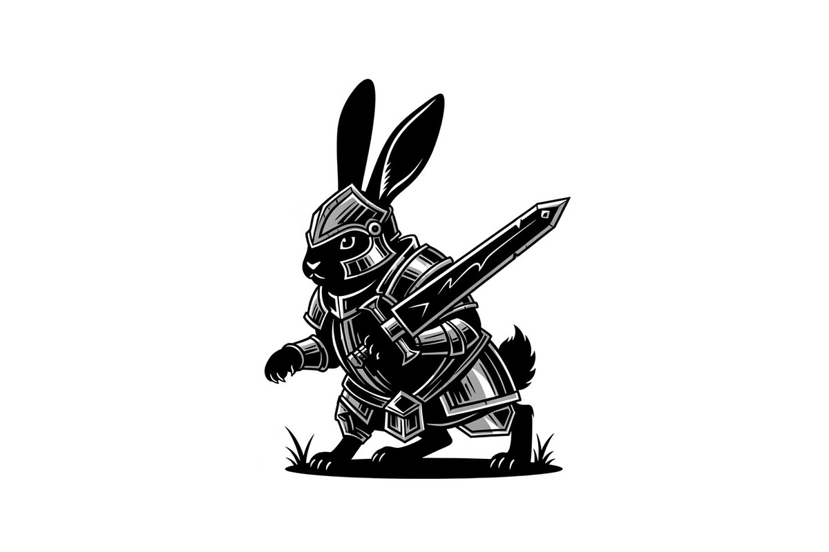 Warrior Bunny Knight Silhouette, an Illustration by jahid234 (Photo 42 of 49)