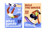 People wakeboarding posters set, a Sport Illustration by PaperTrident (Thumbnail 5 of 5)