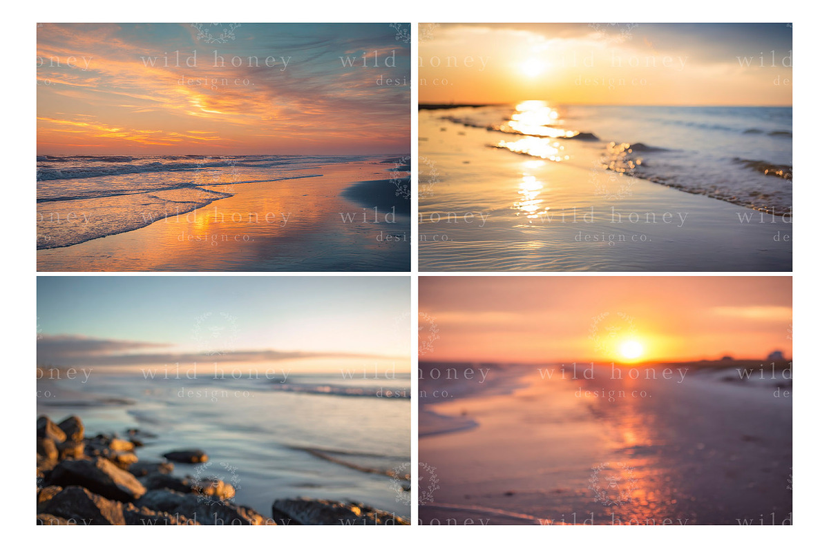 16 Sunset Beach Digital Backdrops, a Layer Style Add-On by Wild Honey Design Co. (Photo 4 of 5)