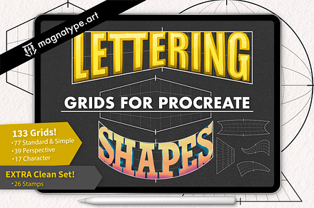 Lettering Grids for Procreate, a Brush Add-On by Magnatype