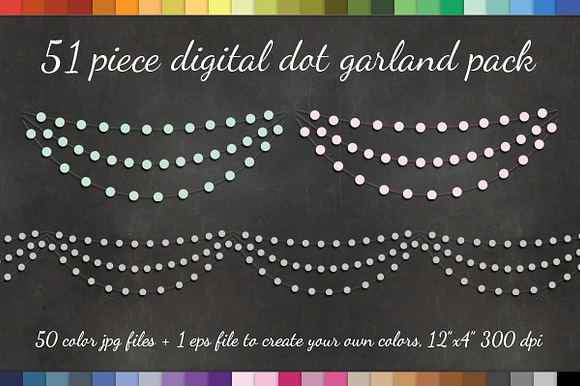 Dot Garland Clipart 50 Pngs Eps