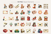 Vintage Christmas Mail Watercolor, an Illustration by Artnoy (Thumbnail 2 of 8)